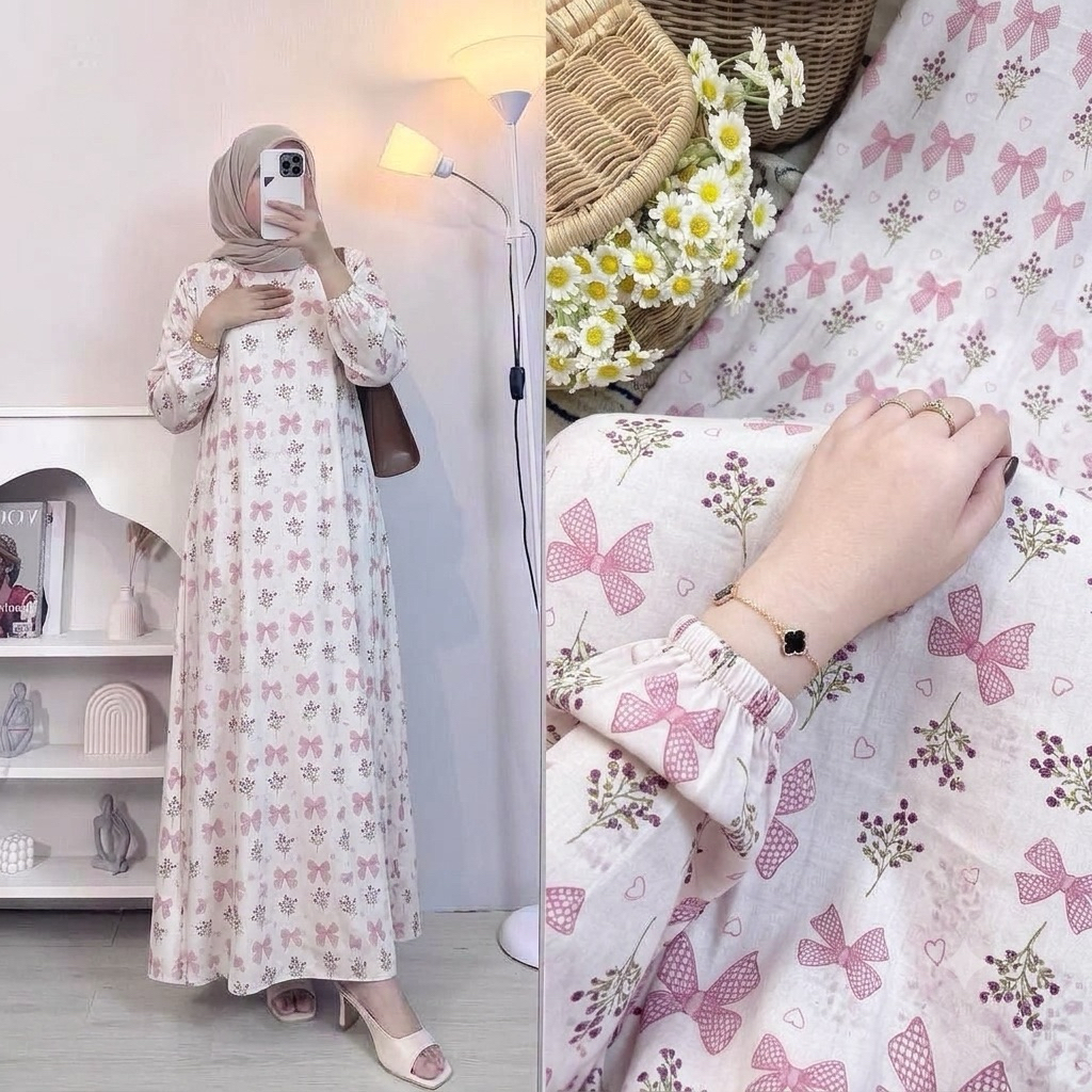 Recommended Gamis Anita Rayon Ld 110 Pj 135 & Ld 120 Pj 140 Motif Kekinian Dress Panjang / Long