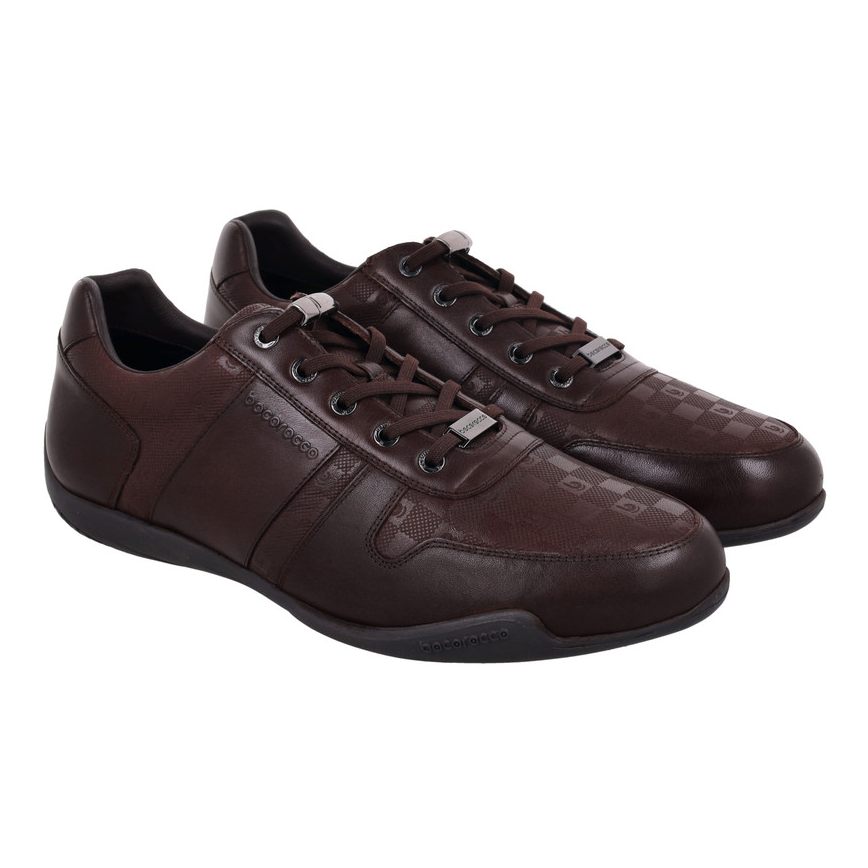 Bocorocco U. Vito 39A Brown Testa Di Moro - Sepatu Sneakers Pria Kulit Asli