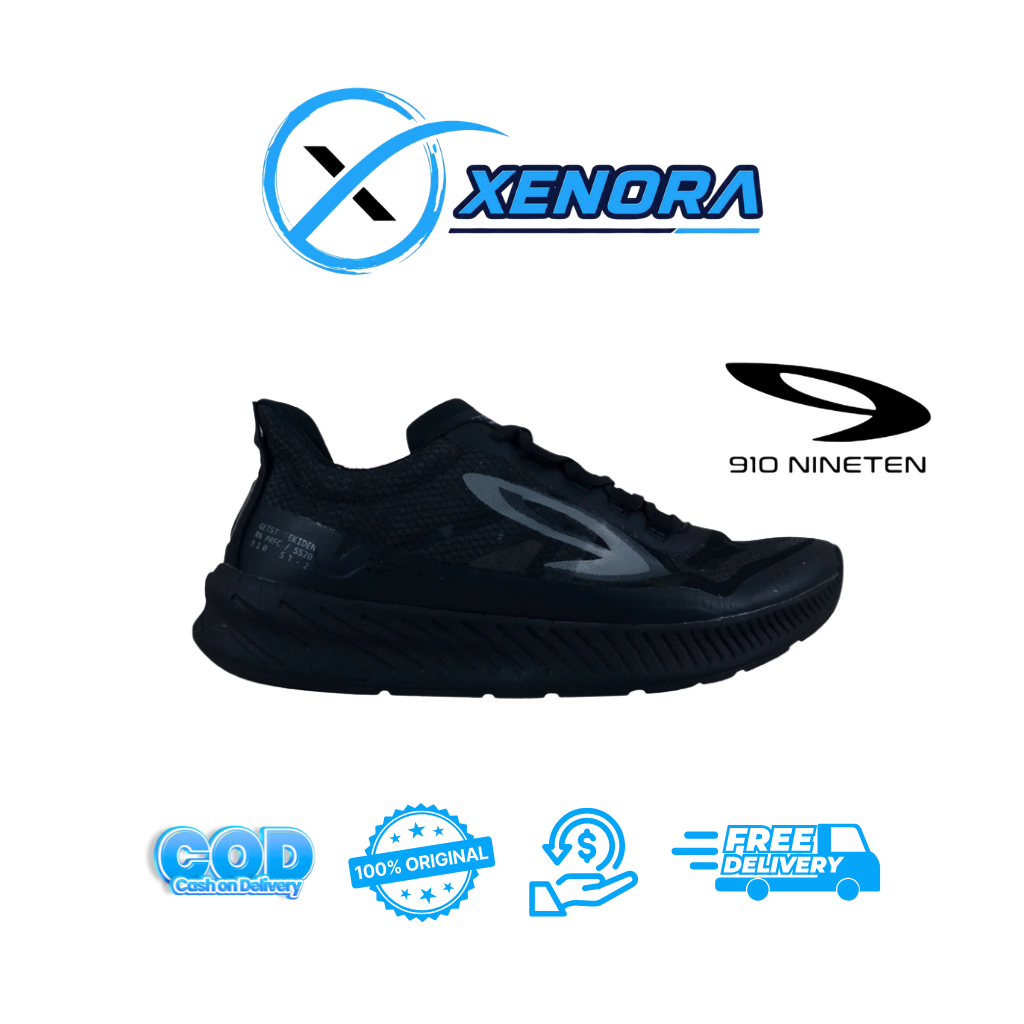 910 Nineten GEIST EKIDEN HITAM HITAM - Sepatu Lari / Geist Ekiden Hitam 910 Nineten