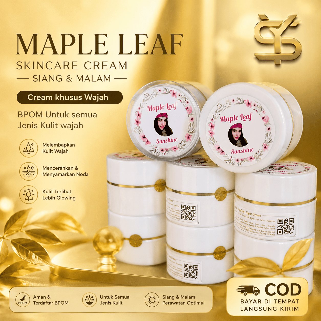 Maple Leaf Skin Care Cream Siang Dan Cream Malam Buat Semua Jenis Kulit Wajah