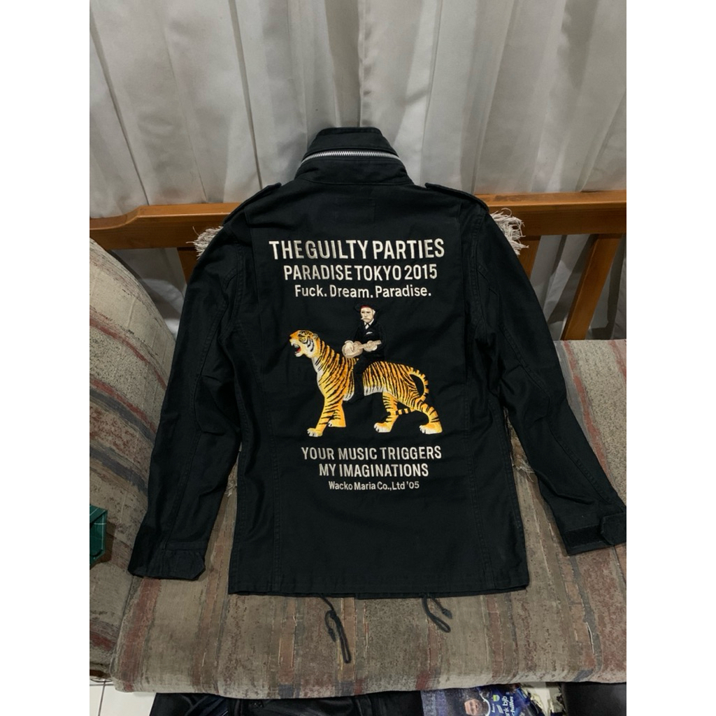 wacko maria M65 Jacket Black embroidery  The Guilty Parties