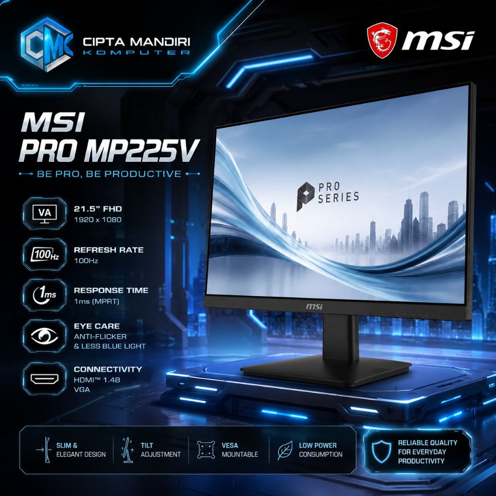 MSI LED 22" PRO MP225V 100HZ HDMI