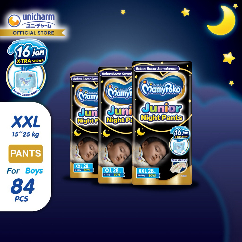 [Special Ghiyas.Store] MamyPoko Junior Night Pants - All Size (XXL-XXXL) - Ultra Jumbo - 3 Packs