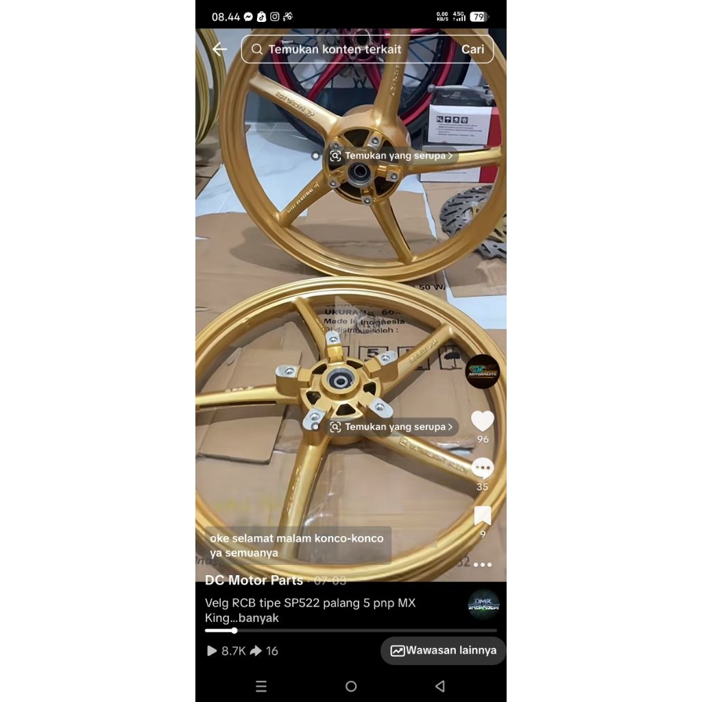 velg RCB SP522 pnp MX king ring 17