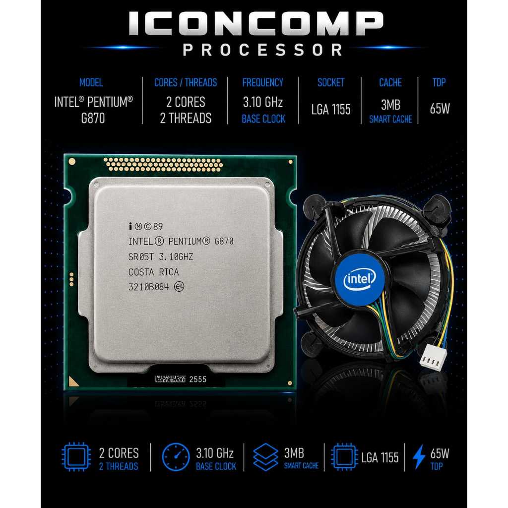 PROCESSOR INTEL G870 + FAN INTEL LGA 1155