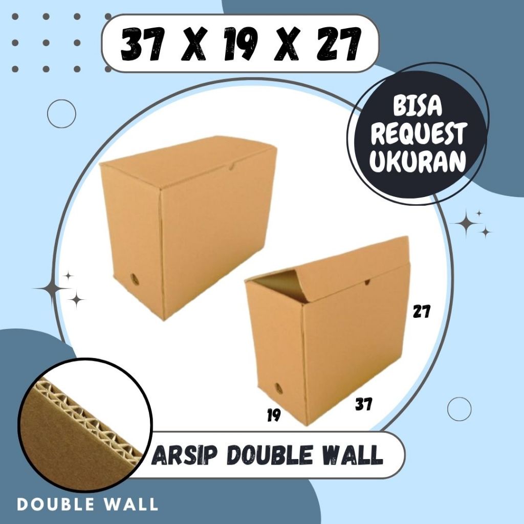 Box Arsip Double Wall 37x19x27 Kardus Arsip Dus Packing/polos/File/filebox/arsipbox/box Dokumen