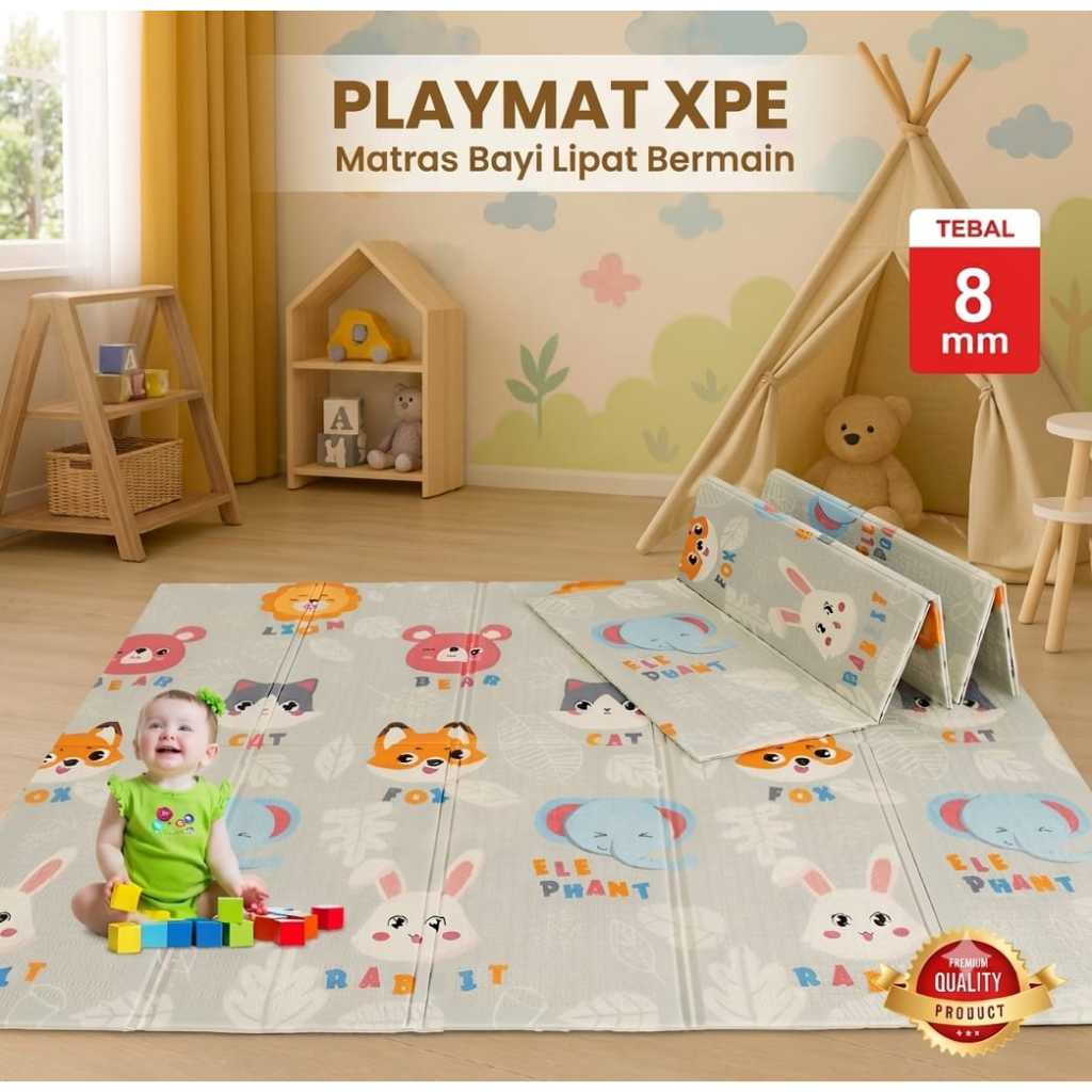 Playmat Matras Bayi High Quality | Karpet Bermain Baby Alas Lantai | Tikar Lipat Anak Murah Foam Teb