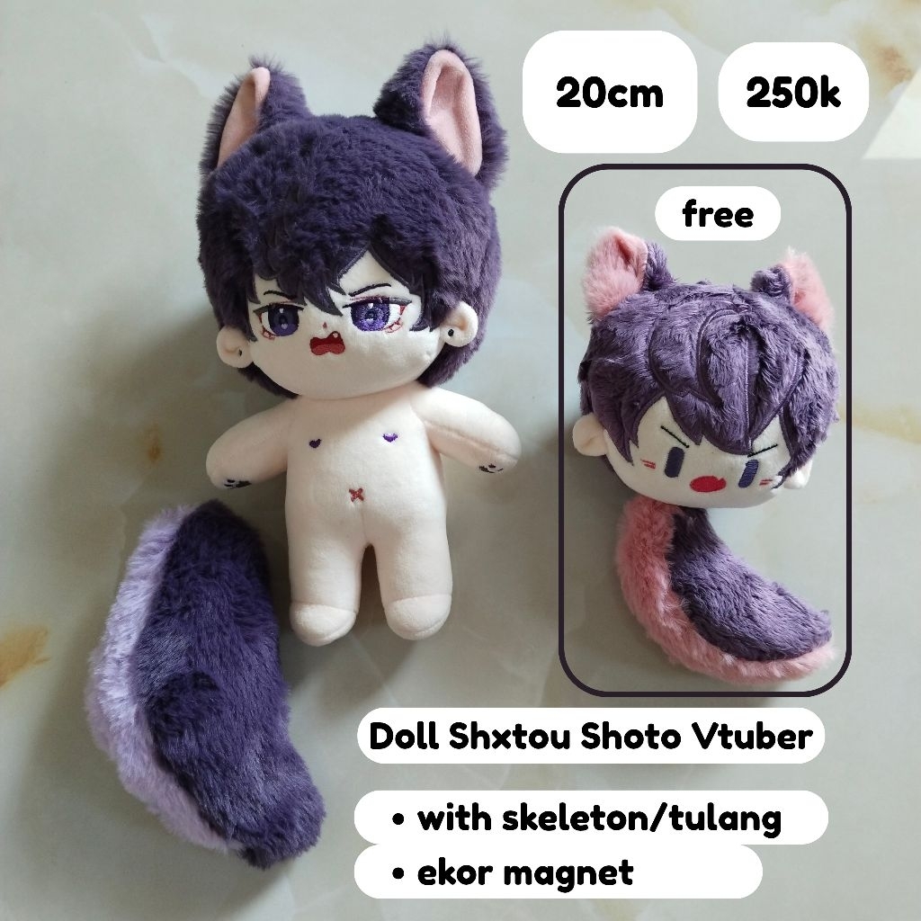 DOLL VTUBER SHXTOU SHOTO 20CM WITH SKELETON DAN EKOR