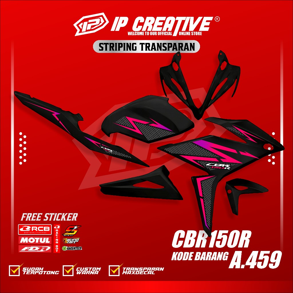 STRIPING MOTOR HONDA CBR 150R  STRIPING CBR K45G/K45N SUDAH CUTTING KODE A.459