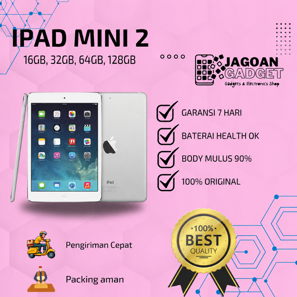 iPad Mini 2 16GB 32GB 64GB 256GB Wifi Only Second Original | JAGOAN GADGET