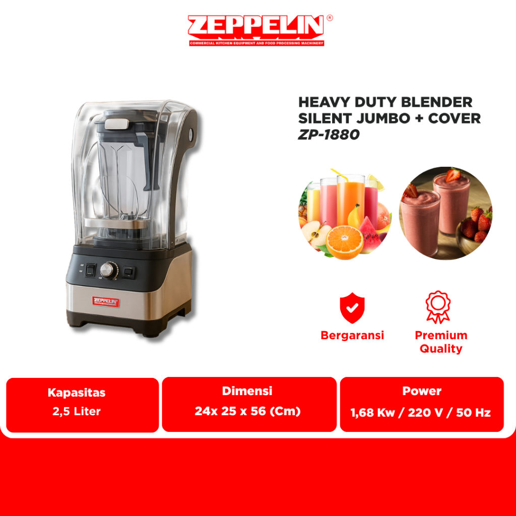 Zeppelin Heavy Duty Blender Silent Jumbo + Cover