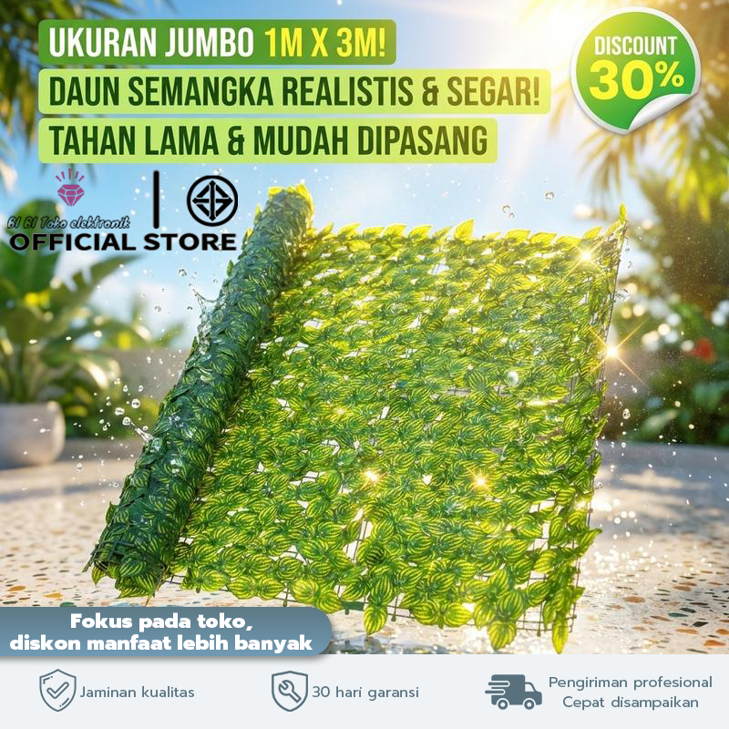 Daun Rambat Hias Dekorasi Dinding Pagar Rumah 100 CM X 300 CM Daun Hiasan Outdoor Artificial PBP58-3