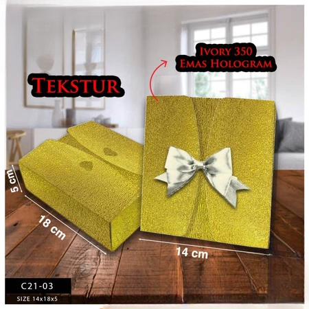 Kotak Souvenir Hologram Emas Dus Serbaguna Ivory Dus Box Murah Gift Box