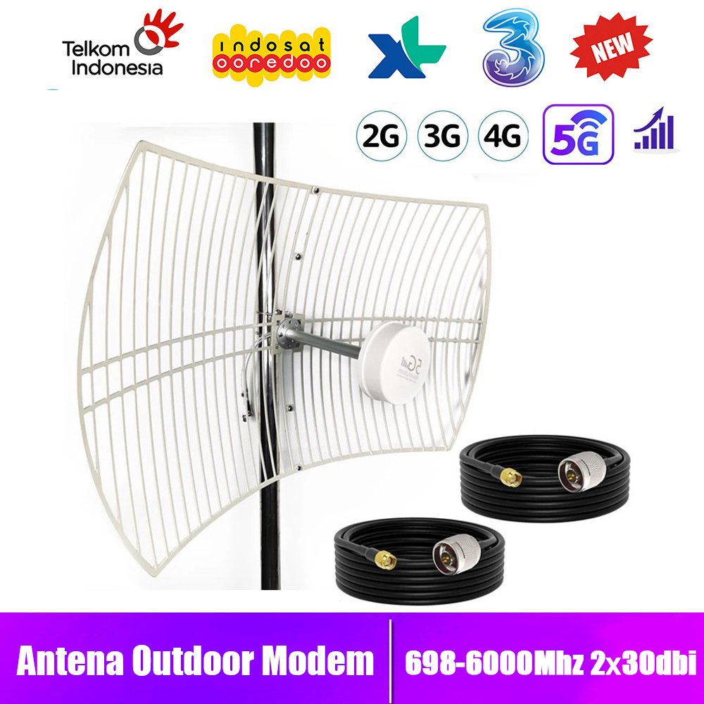 Antena Penerima Sinyal Outdoor High Gain untuk Modem Telkomsel, XL, Indosat, Orbit Star 2, B312, B31