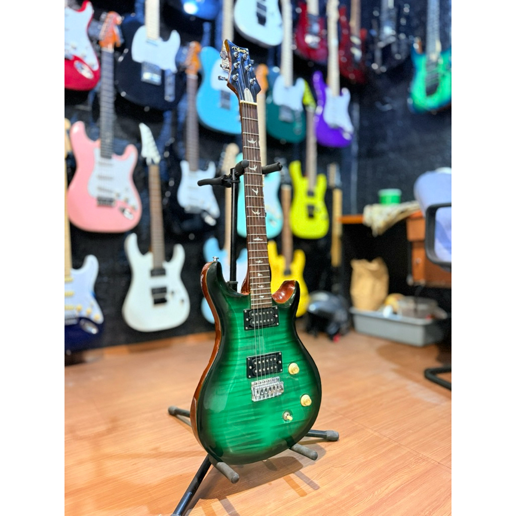 Gitar Elektrik listrik Difergio Green Model Prs Inlay Burung