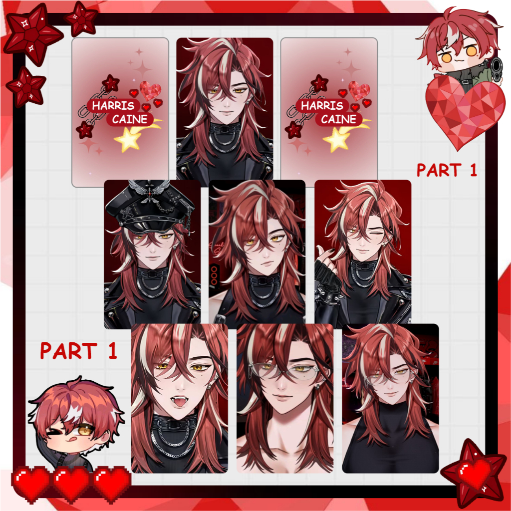 Photocard Harris Caine VTuber, Photocard Harris Caine Hologram dan Glossy