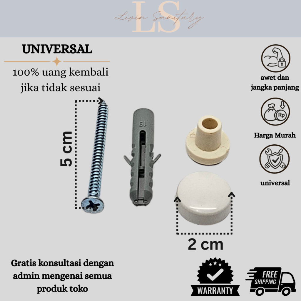 Baut plunge set Biasa kamar mandi  baut serbaguna toto TA2SV2 anti karat dan kuat //Mur Kran / Wasta
