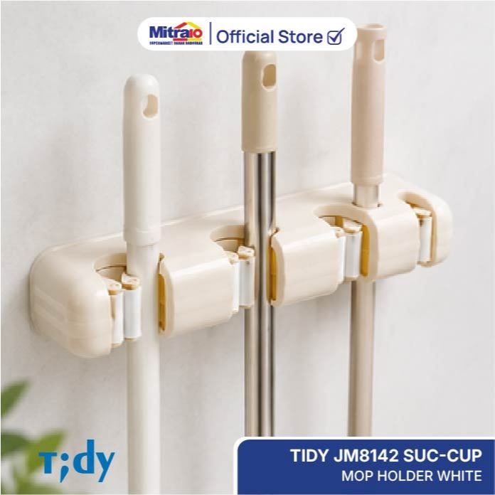 Gantungan Pel & Sapu Tidy JM8142 - Mop Holder Suction Cup White