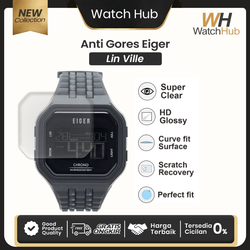 Anti Gores Tempered Glass untuk Jam EIGER LINVILLE