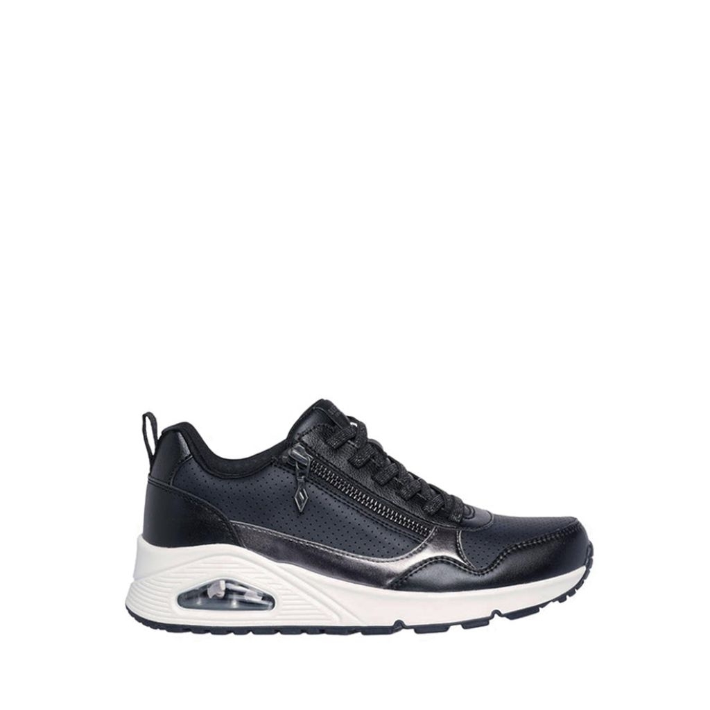 Sepatu Wanita Skechers Uno Women's Sneakers - Black Original