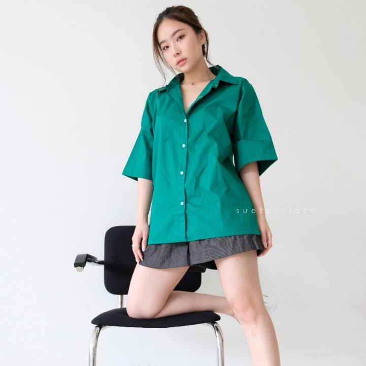 SUETERCLOTH - Mozart Oversize Shirt / Kemeja Oversize Wanita / Kemeja Poplin Oversize Premium
