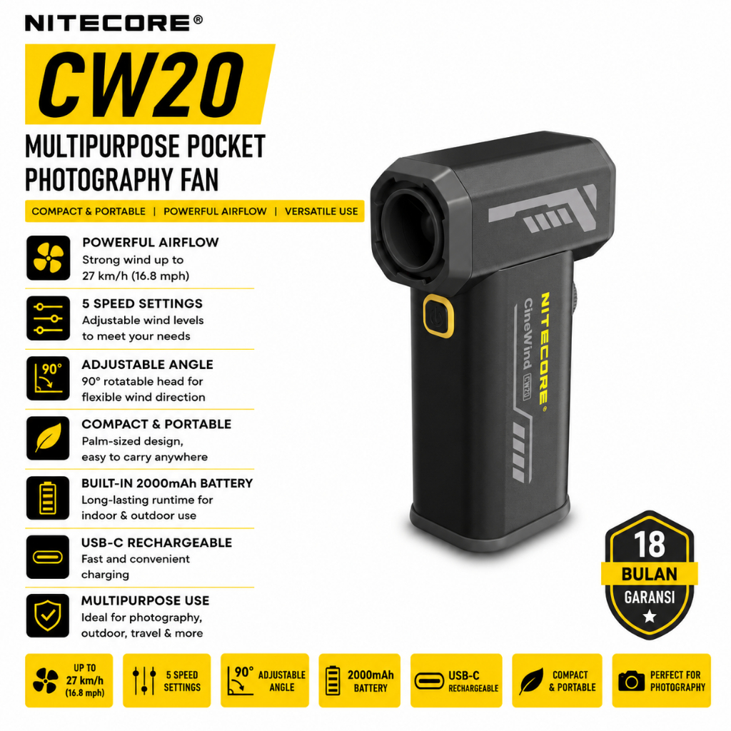 Nitecore CW20 Multipurpose Pocket Photography Fan