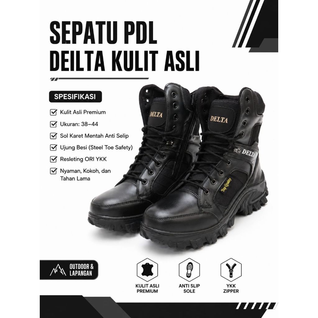 SEPATU DELTA SAFETY, SEPATU BOOTS PRIA,SEPATU SAFETY PRIA, SEPATU DELTA TACTICAL TERLARIS