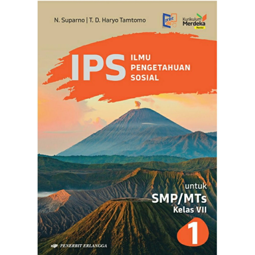 buku ips smp mts kls 7 Erlangga kurikulum merdeka original