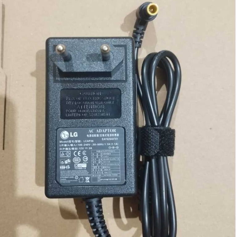 Original Adaptor LG 12v 3A W1643S, 22MN42A, W1943S, E1960, E1960S, E1960ST