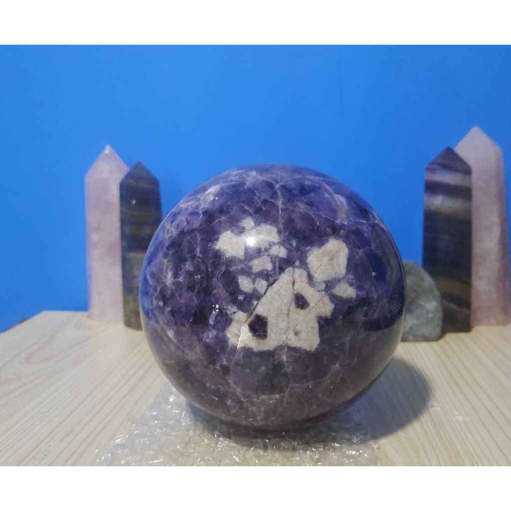 Natural Batu Alam Asli Kristal Sphere Dream Amethyst Chevron (13)