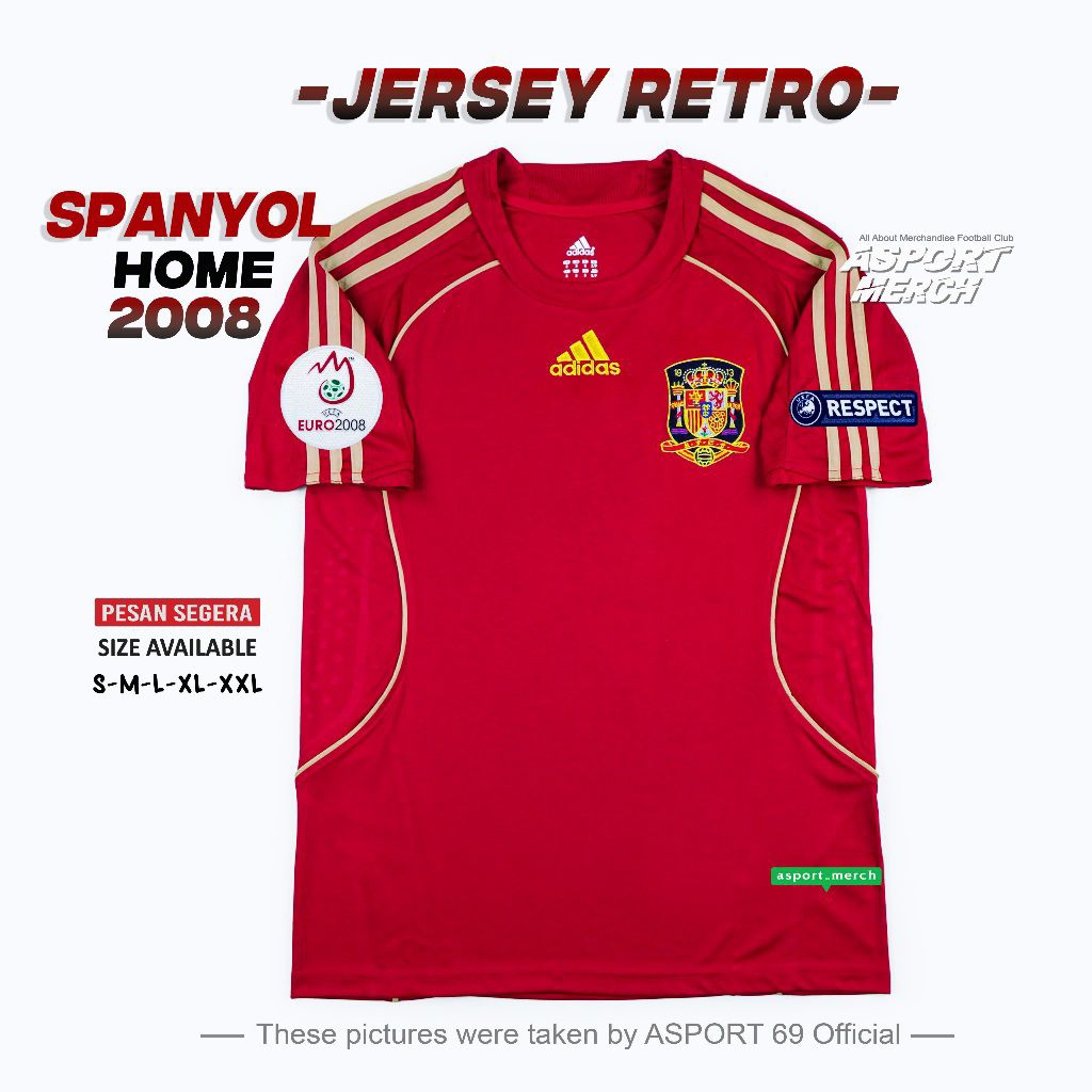 JERSEY RETRO SPANYOL HOME 2008 SPAIN RETRO HOME