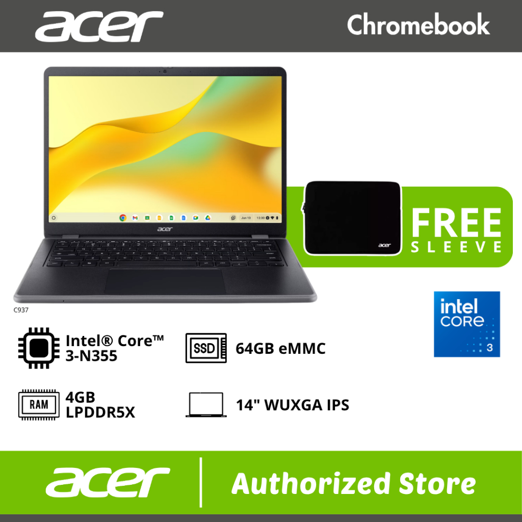 Acer Chromebook C937 Core 3 N355 14" WUXGA IPS 4 GB 64 GB