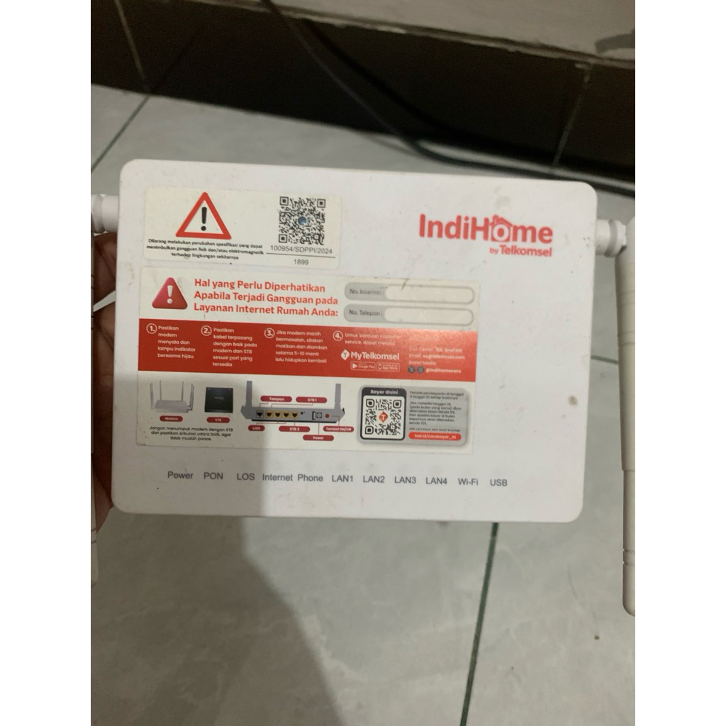 Paket 4 Unit Router/Modem + STB IndiHome Bekas Normal | Unit + Adaptor