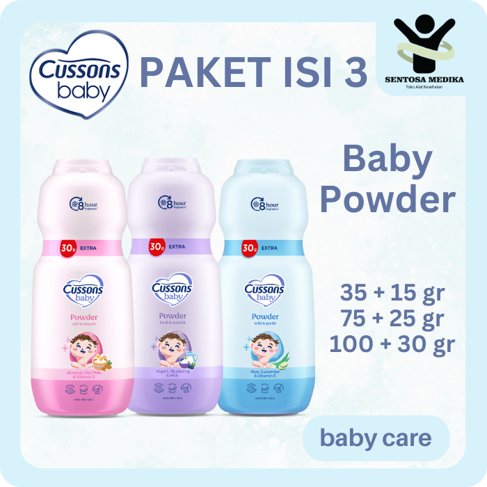 CUSSONS [PAKET] Baby Powder isi 3 all variant - Bedak Bayi Cusons