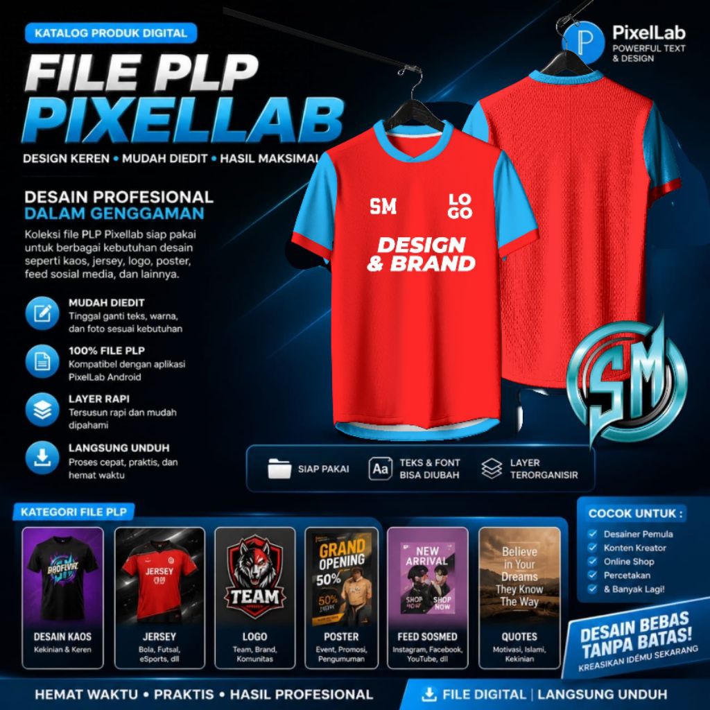 Mockup Jersey Kerah O-Neck Silang - File Pixellab