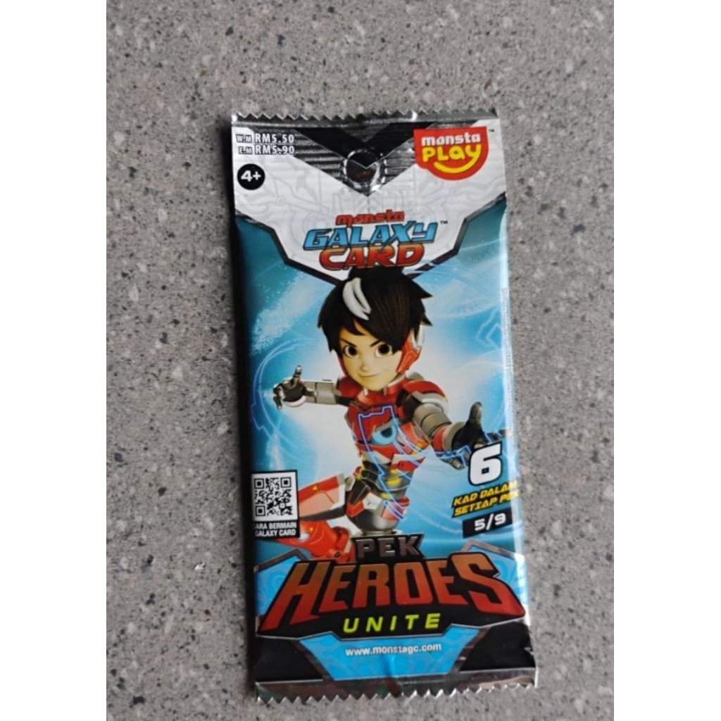 Boboiboy monsta galaxy card pek horeas unite AR Boboiboy card original