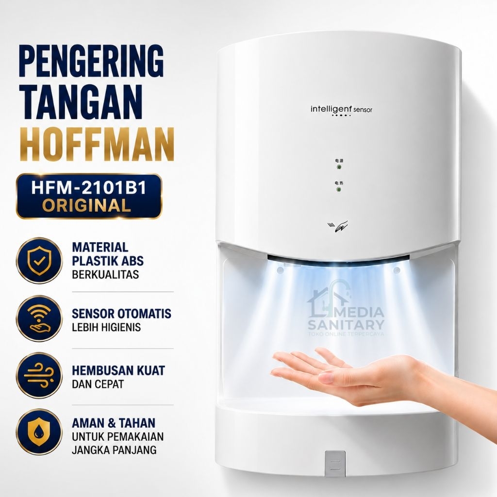Hand Dryer HOFFMANN HFM-2101B1 ORIGINAL /Pengering Tangan Model Tatakan