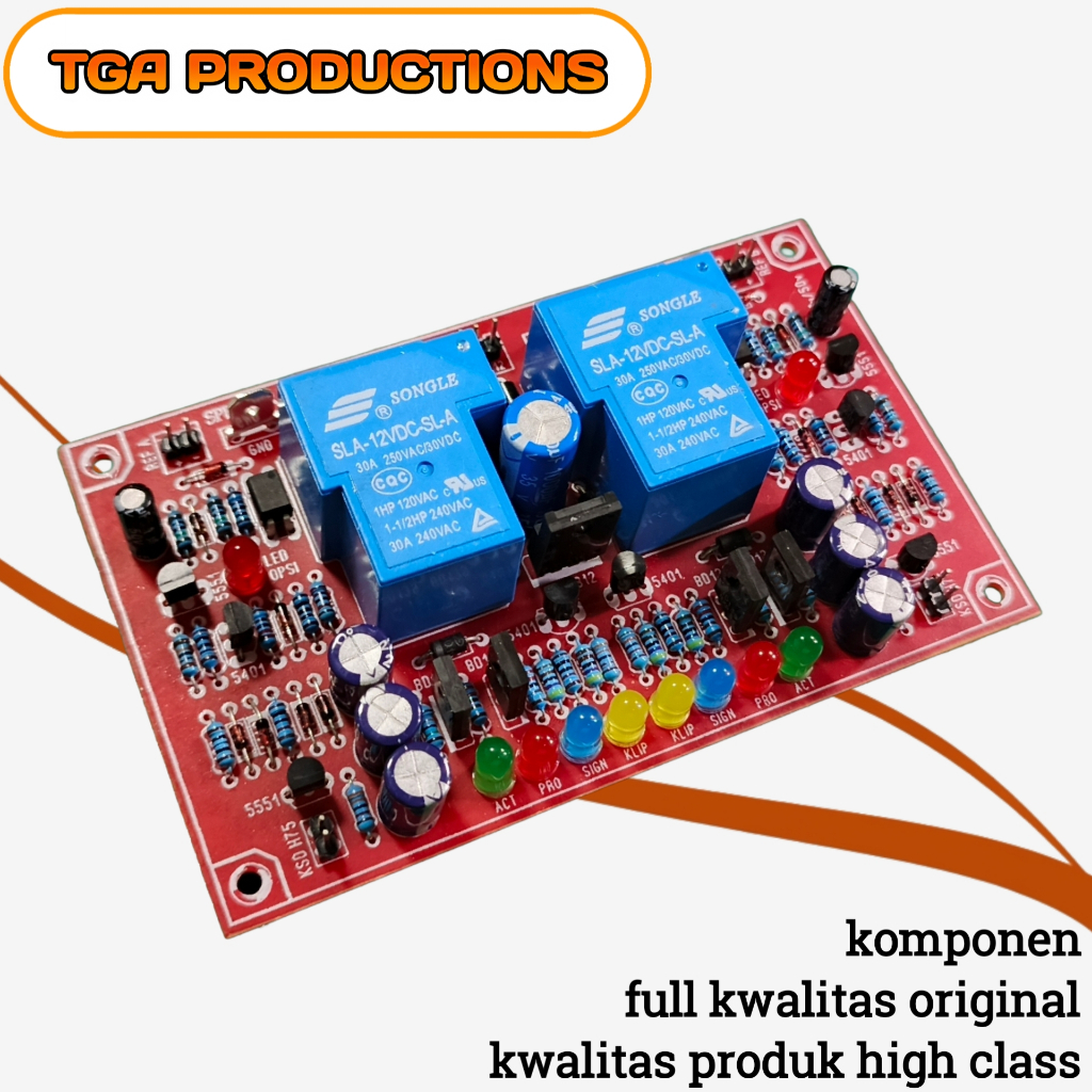 Kit speaker protektor stereo 30A full fitur ocp anti korslet dcp dc protector plus indikator clip da