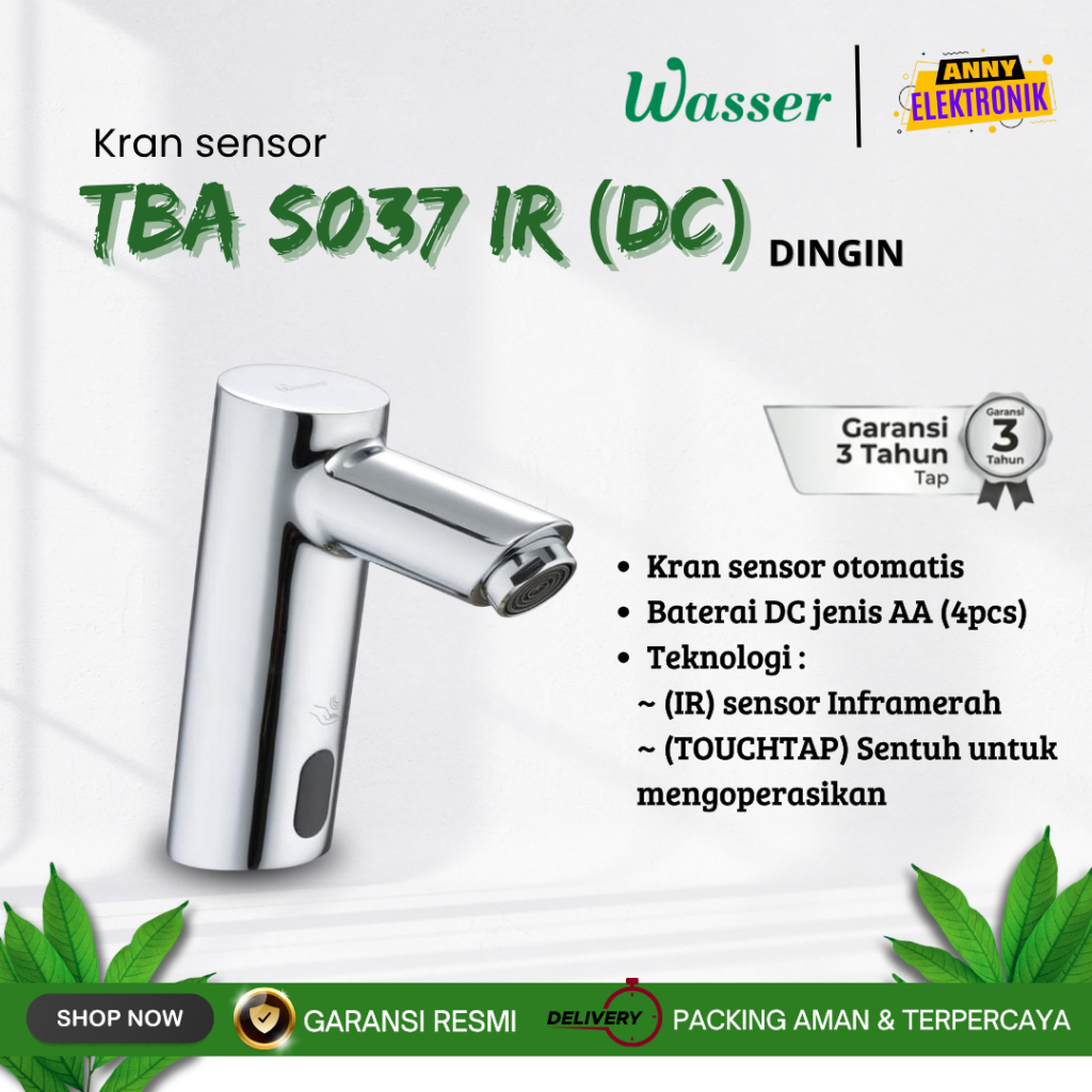 Wasser Kran Sensor / Kran wastafel otomatis TBA S037 IR DC / TBA-S037IR (DC) BATERAI