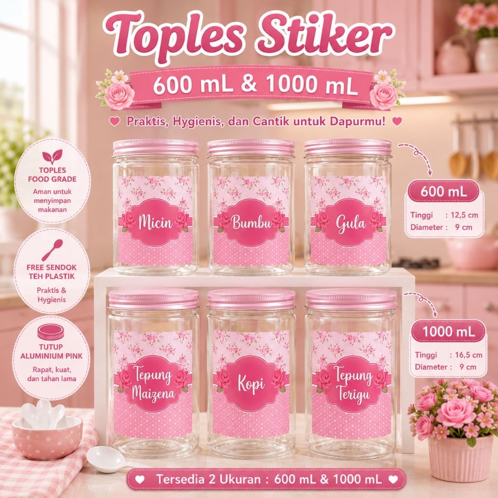 Toples bumbu pink / toples bumbu free stiker / toples tutup pink/ toples bumbu / toples pink / tople