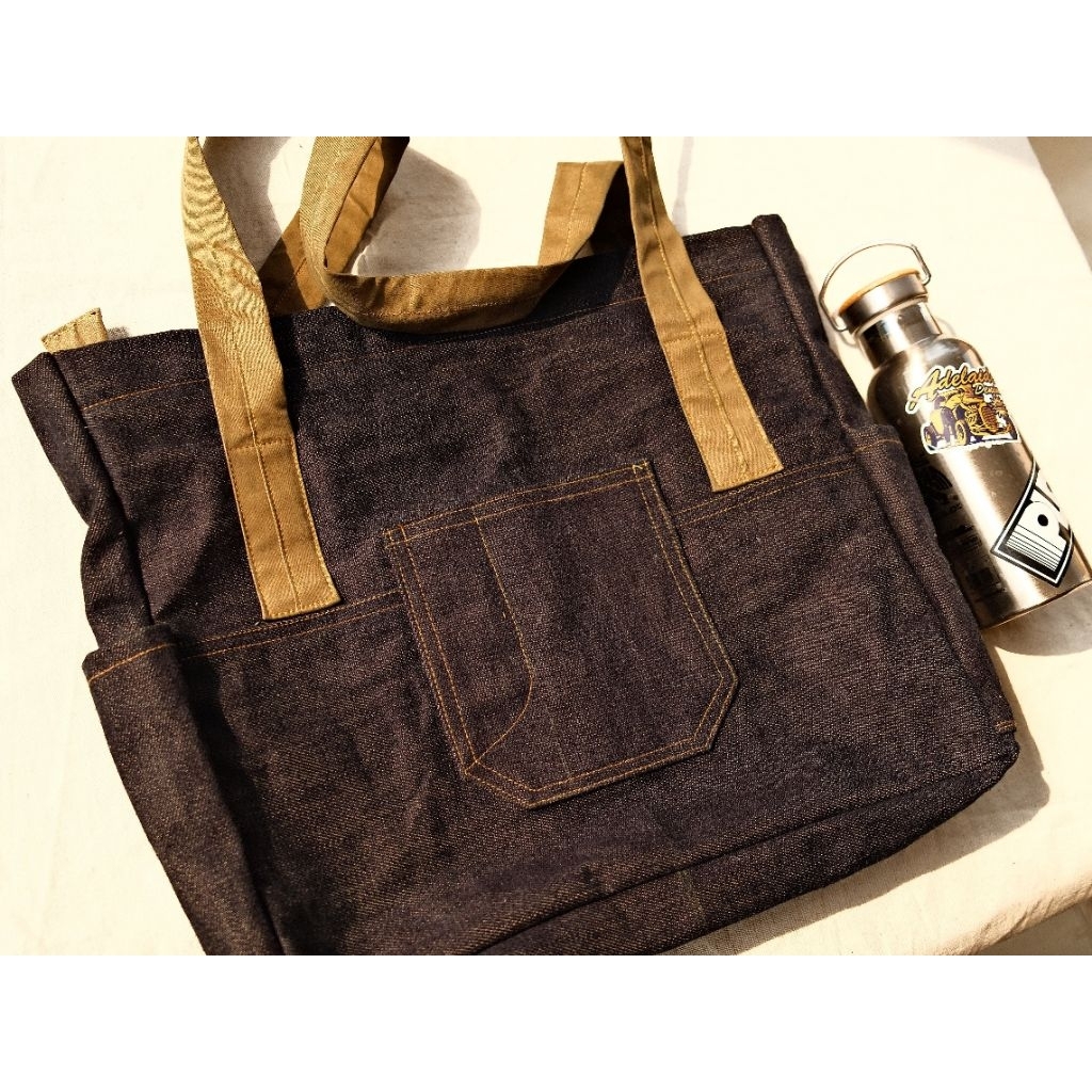 totebag raw denim 21 Oz mild Thailand