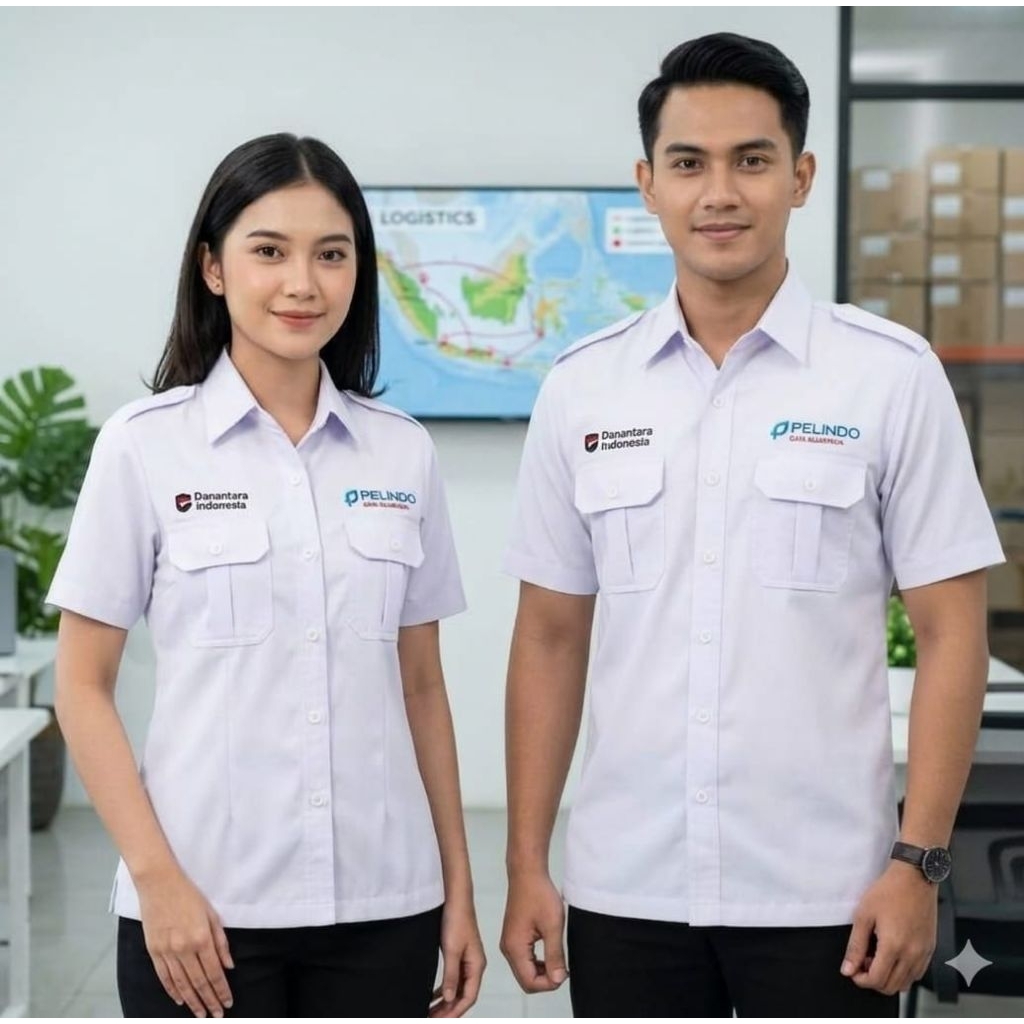 Seragam Pelindo Daya Sejahtera Danantara Pria Wanita  Bahan Driil Premium Adem