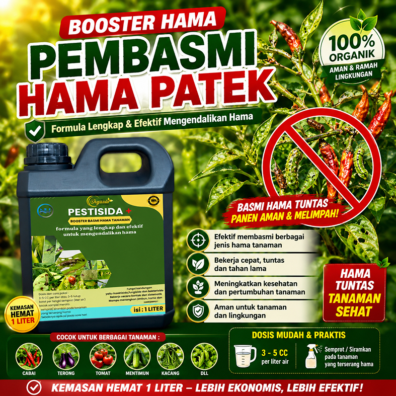 Pestisida Organik Booster Cabe 1 Liter – Formula organik untuk tanaman cabe, membantu mengatasi hama