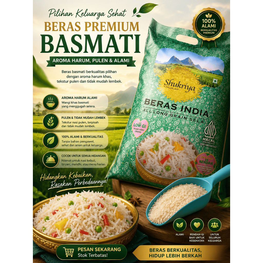 Basmati Rice Bombay Biryani Beras Khusu Basmati Creamy Sella Basmati Rice