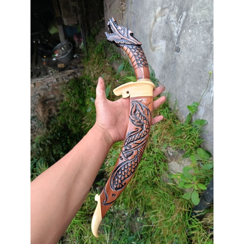 pisau kuku macan/melengkung ukir naga