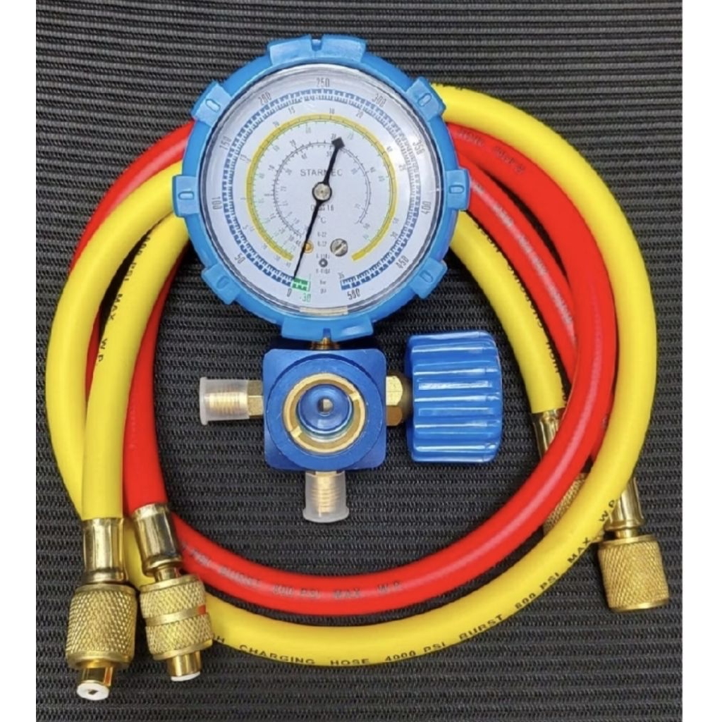 Paketan Manifold Single R410 SIGHLAS+ Selang R22 + Selang R410