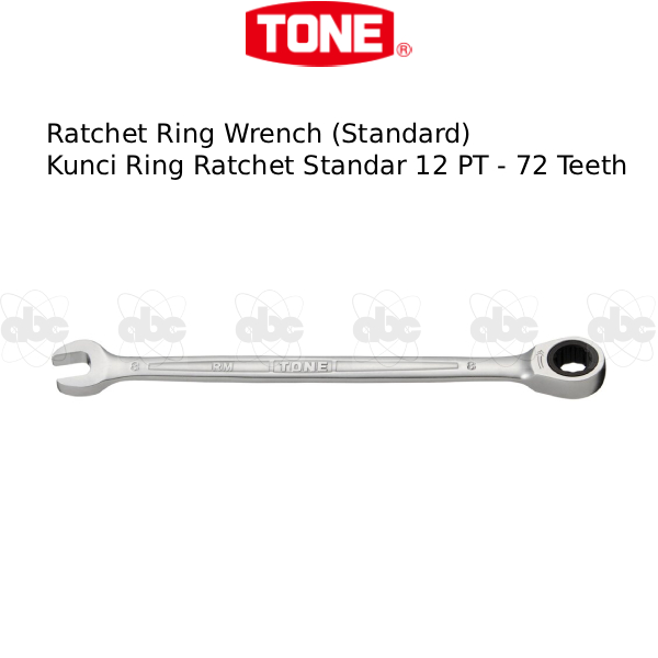 TONE Ratchet Ring Wrench (Standard) 12PT 72 Teeth RM Series