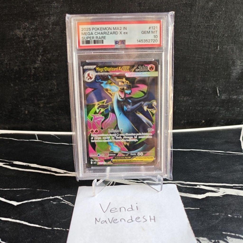 mega charizard X ex / slab charizard psa 10 indo