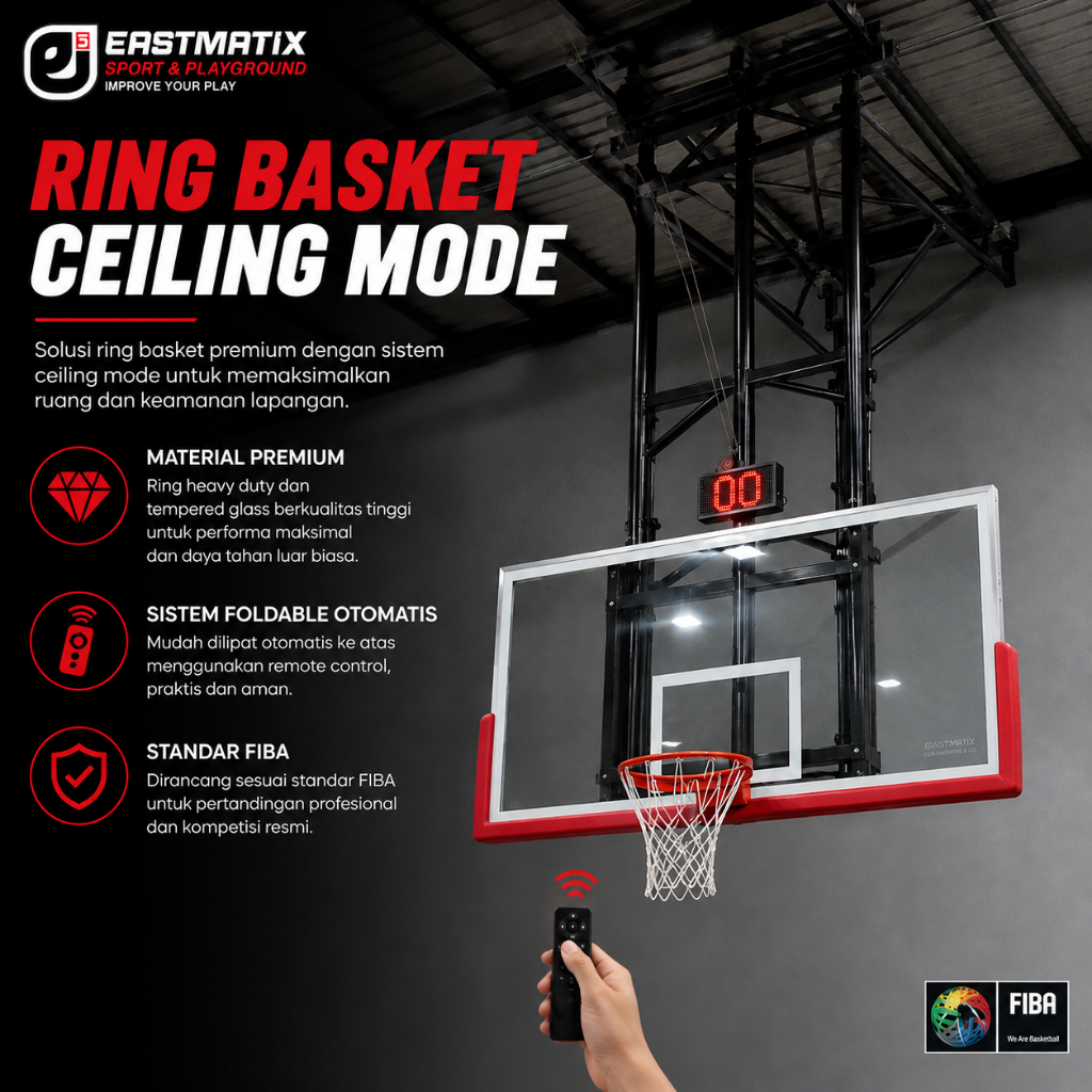 EASTMATIX - Ring Basket Ceiling Mode Standard FIBA Premium