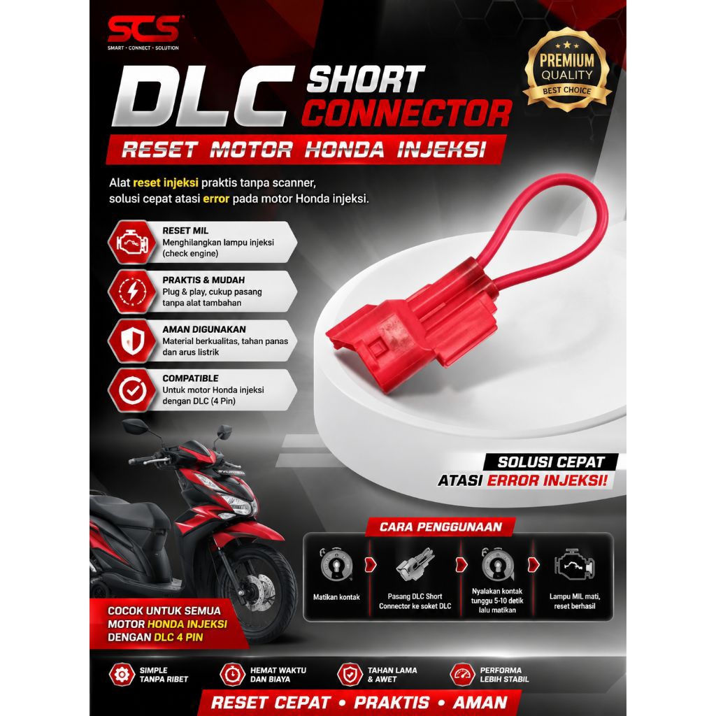 DLC Connector Honda alat reset motor injeksi